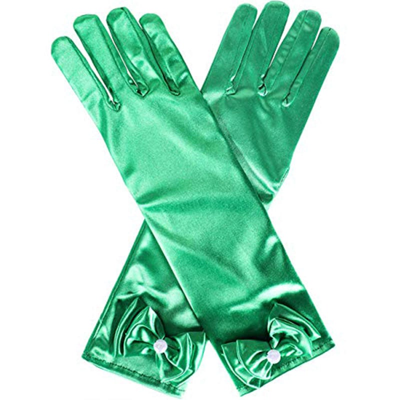 Orgrimmar Princess Dress Up accessories For Belle Gloves Princess Tiara Crown Wand Necklaces For Kids (Green) - Image 5